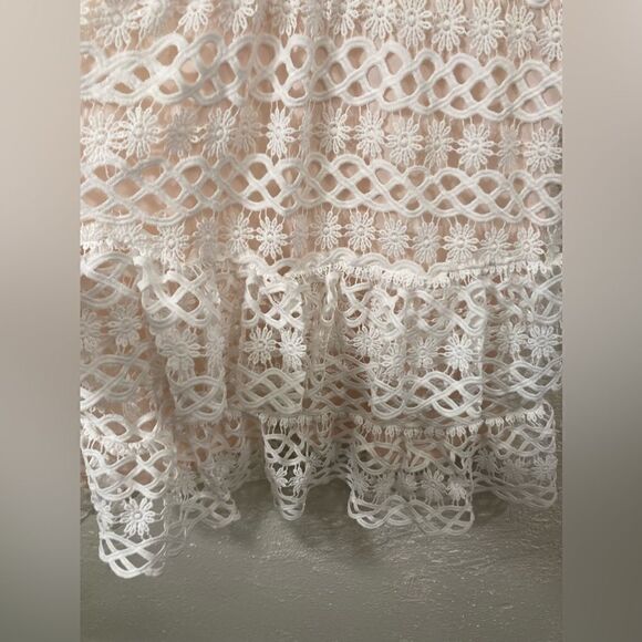 Net White Lace Cutout Dress - Picture 2 of 15